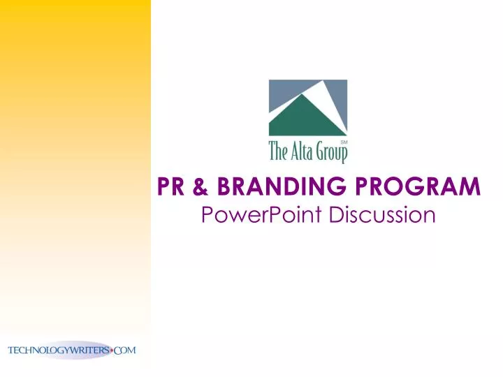 pr branding program powerpoint discussion