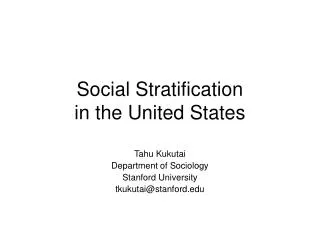 Social Stratification in the United States