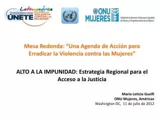 Mesa Redonda: “Una Agenda de Acción para Erradicar la Violencia contra las Mujeres”