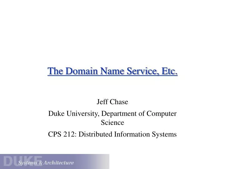 the domain name service etc