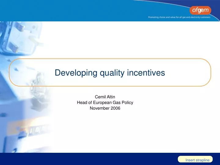 developing quality incentives