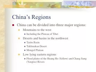 China’s Regions