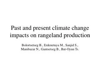 Past and present climate change impacts on rangeland production