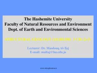 The Hashemite University Faculty of Natural Resources and Environment