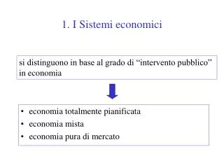 1. I Sistemi economici