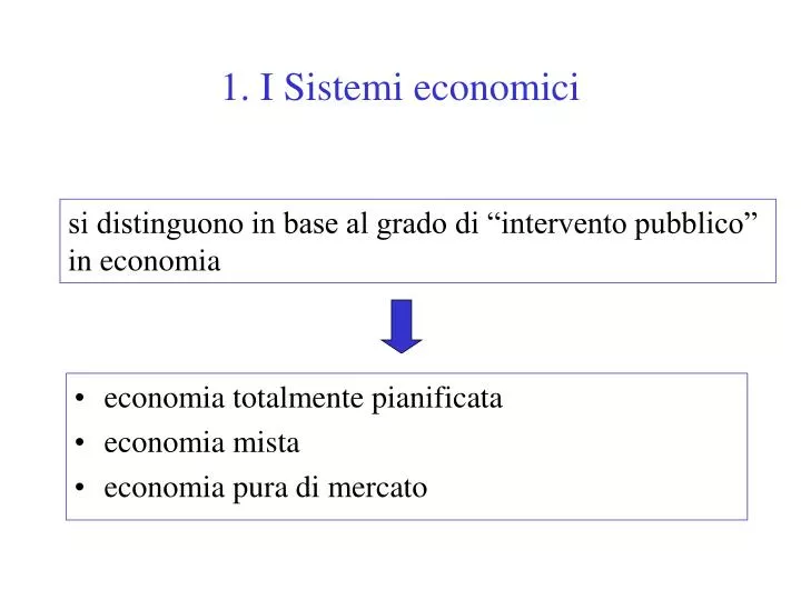 1 i sistemi economici