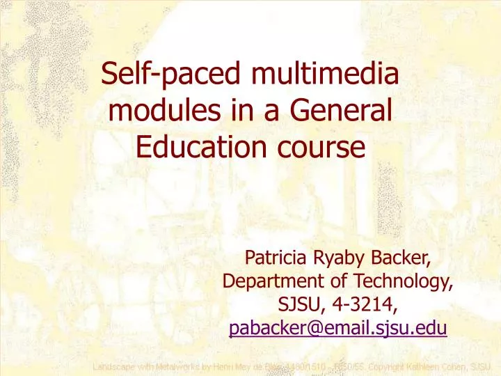 self paced multimedia modules in a general education course