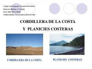 CORDILLERA DE LA COSTA Y PLANICIES COSTERAS
