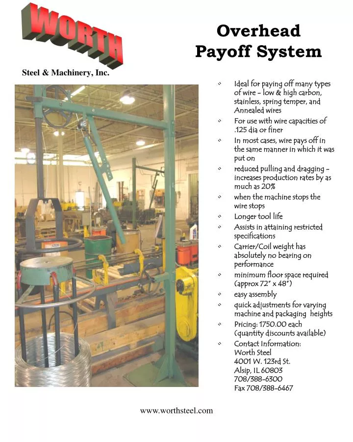 overhead payoff system