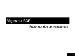 Règles sur RDF