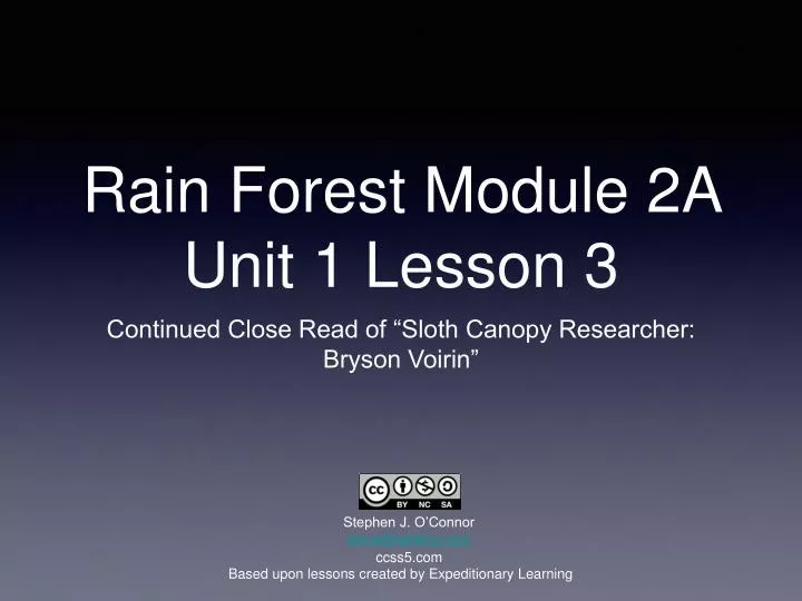 rain forest module 2a unit 1 lesson 3