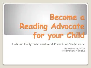 Become a Reading Advocate for your Child
