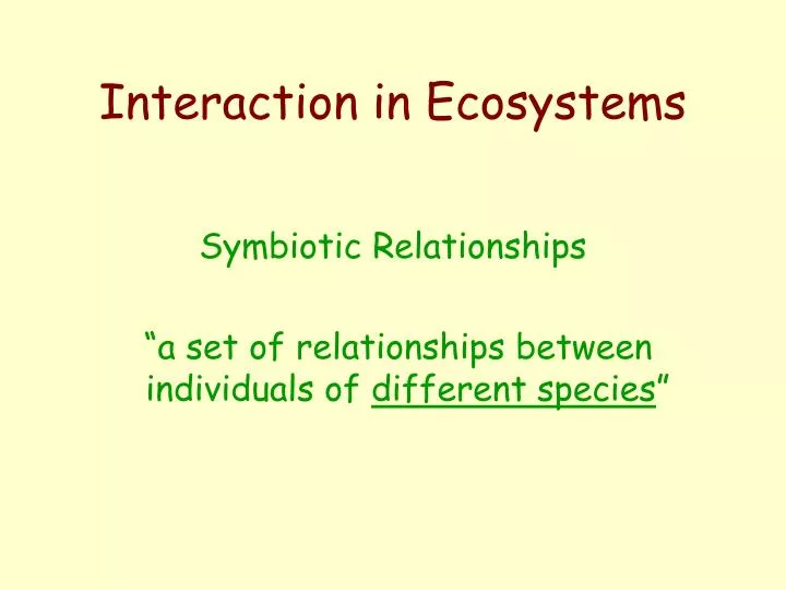 interaction in ecosystems