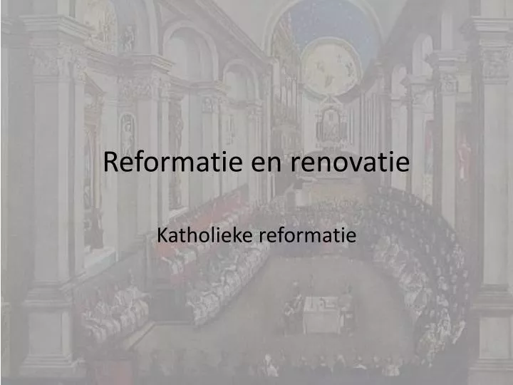 reformatie en renovatie