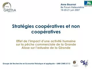Stratégies coopératives et non coopératives