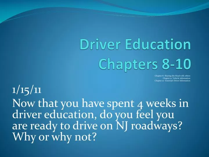 driver education chapters 8 10