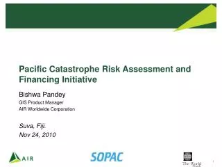 Pacific Catastrophe Risk Assessment and Financing Initiative
