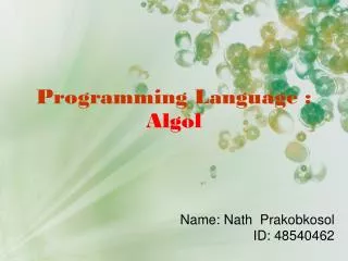 Programming Language : Algol