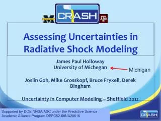 Assessing Uncertainties in Radiative Shock Modeling