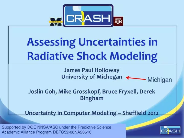 assessing uncertainties in radiative shock modeling