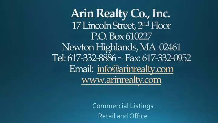 commercial listings retail and office