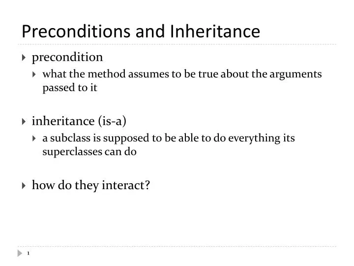 preconditions and inheritance