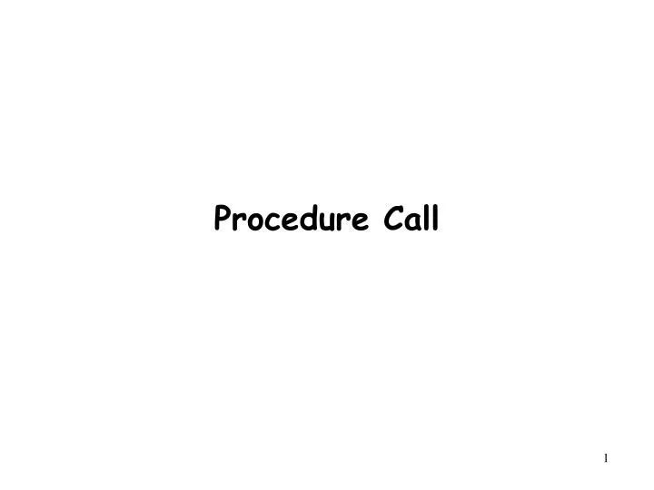 procedure call