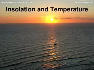 Insolation and Temperature
