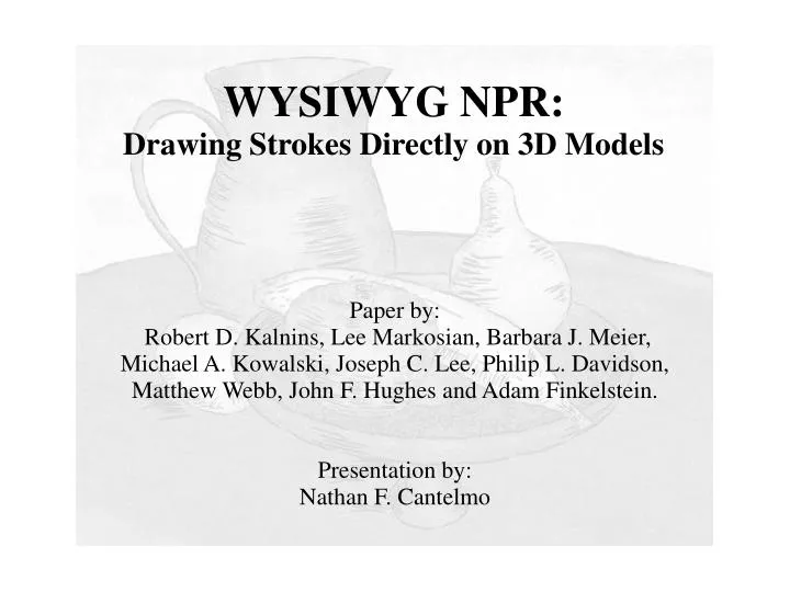 wysiwyg npr drawing strokes directly on 3d models