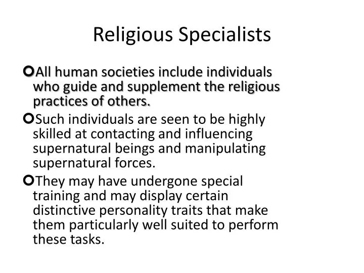 religious specialists