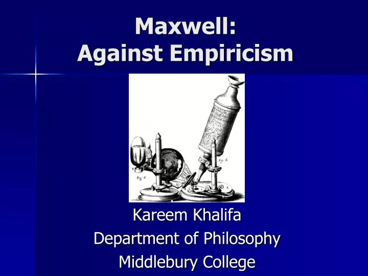 maxwell against empiricism