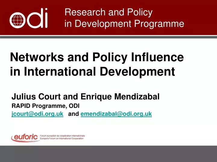 networks and policy influence in international development