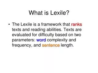 What is Lexile?