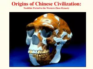 Origins of Chinese Civilization: Neolithic Period to the Western Zhou Dynasty