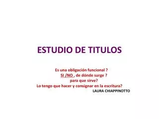 ESTUDIO DE TITULOS