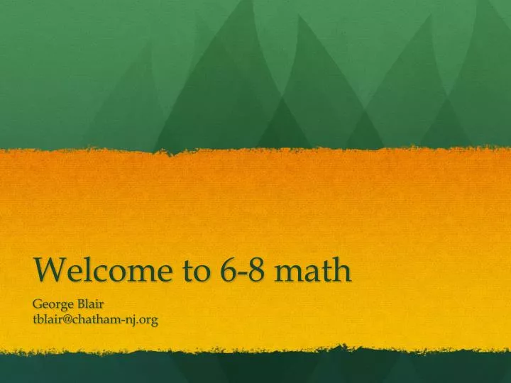 welcome to 6 8 math