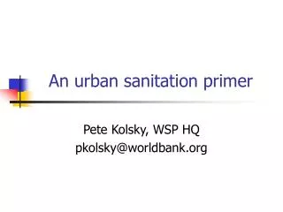 An urban sanitation primer