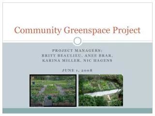 Community Greenspace Project