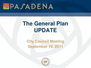 The General Plan UPDATE