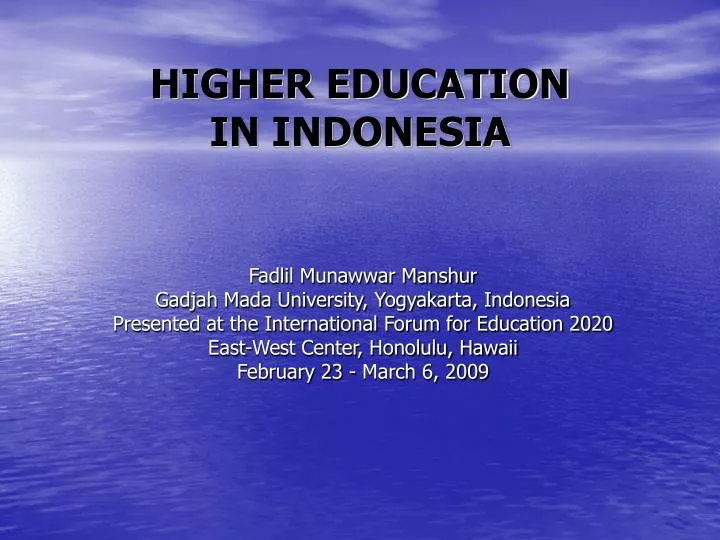 higher education in indonesia