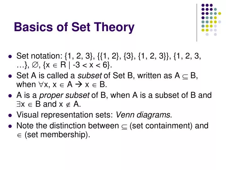 basics of set theory