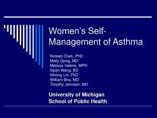Women’s Self-Management of Asthma