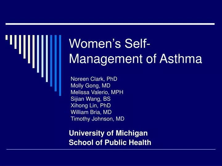 women s self management of asthma