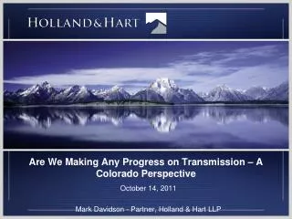 Are We Making Any Progress on Transmission – A Colorado Perspective