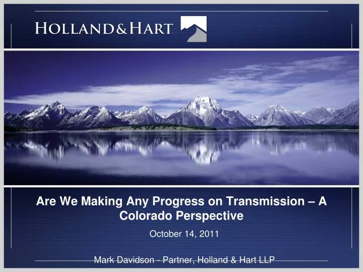 are we making any progress on transmission a colorado perspective