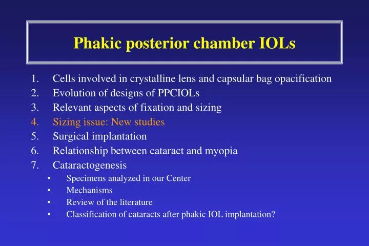 phakic posterior chamber iols