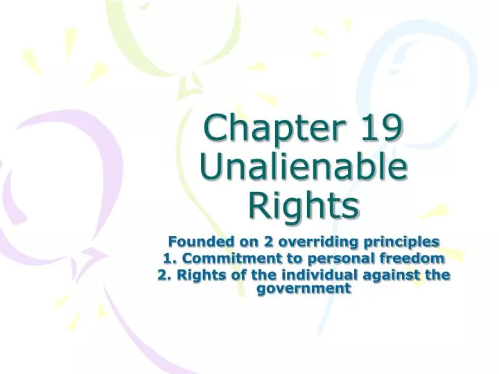 chapter 19 unalienable rights