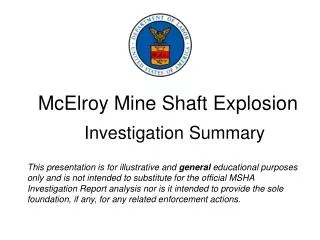 McElroy Mine Shaft Explosion