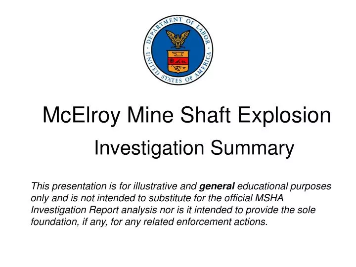 mcelroy mine shaft explosion
