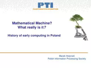 Marek Holynski Polish Information Processing Society